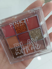 Paleta de sombras e glitter pink 21
