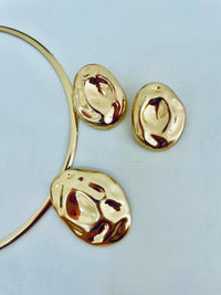 Conjunto aro biju dourado