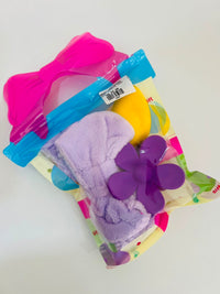 Kit esponja+ presilha+ tiara de prender o cabelo