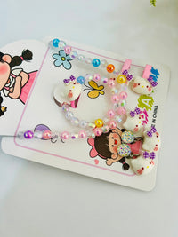 KIT INFÃNTIL COLAR + PULSEIRA + ANEL + PRESILHA + BRINCO