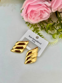 brinco dourado aço