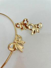 Conjunto aro biju dourado