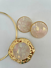 Conjunto aro biju dourado