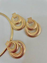 Conjunto aro biju dourado