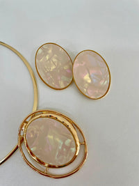 Conjunto aro biju dourado