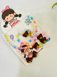 KIT INFÃNTIL COLAR + PULSEIRA + ANEL + PRESILHA + BRINCO