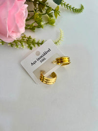 brinco dourado aço